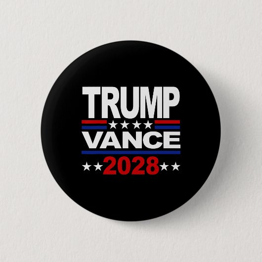 Trump Vance 2028 Republikanischer Dritter-Amtszeit Button (Vorderseite)