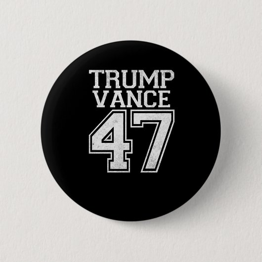 Trump Vance 47. Präsident Vintage Nummer Button (Vorderseite)