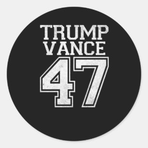 Trump Vance 47. Präsident Vintage Nummer Runder Aufkleber