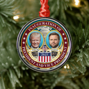 Trump - Vance Amtseinführung 20. Jan. 2025 Weihnac Ornament Aus Metall