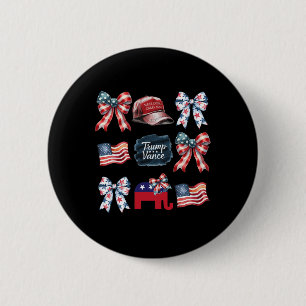 Trump Vance Bow Coquette Wahl Präsidentschaftswahl Button