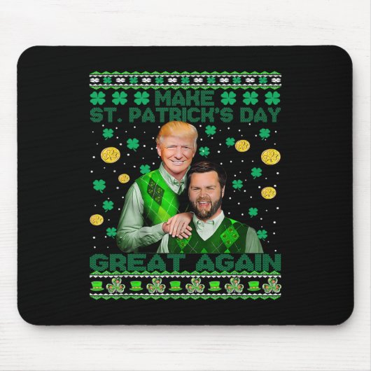 Trump Vance Brothers Funny St Patrick's Day Ugly S Mousepad (Vorne)