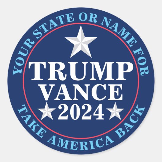 Trump Vance Coole Präsidentschaftswahl 2024 Runder Aufkleber (Vorderseite)