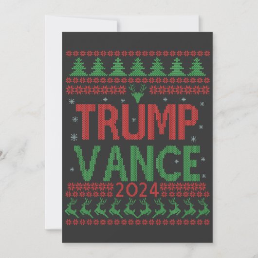Trump Vance Election Ugly Christmas Sweater Dankeskarte (Vorderseite)