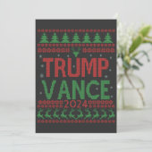 Trump Vance Election Ugly Christmas Sweater Dankeskarte (Stehend Vorderseite)