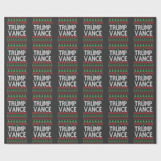 Trump Vance Election Ugly Christmas Sweater Geschenkpapier (Flach)