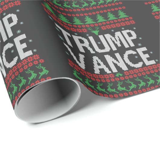Trump Vance Election Ugly Christmas Sweater Geschenkpapier (Rolleneckpunkt)