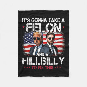 Trump Vance Es wird ein Felon und einen Hillbill n Fleecedecke