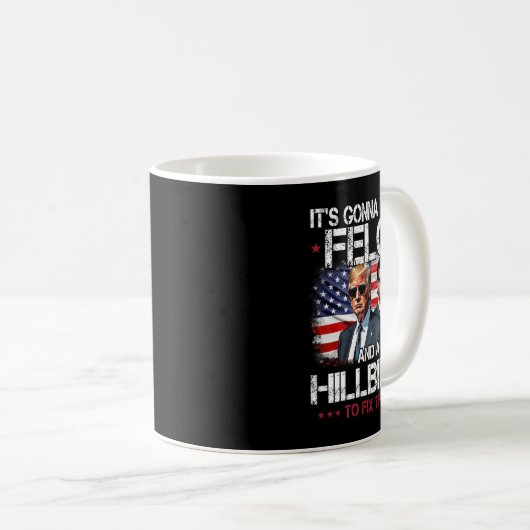 Trump Vance Es wird ein Felon und einen Hillbill n Kaffeetasse (VorderseiteRechts)
