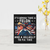 Trump Vance Es wird ein Felon und einen Hillbill n Karte (Gelbe Blume)