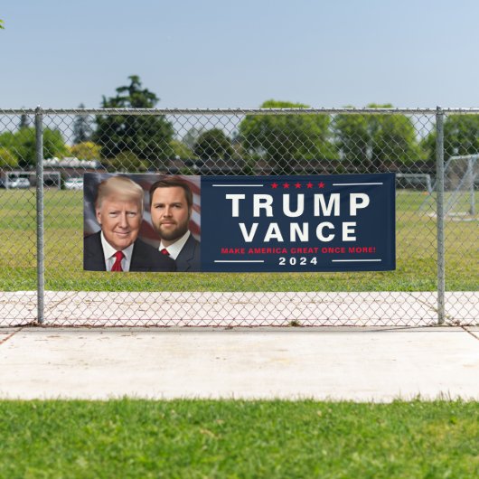 Trump Vance Foto 2024 Kampagne Große Außenwelt Banner (Insitu)