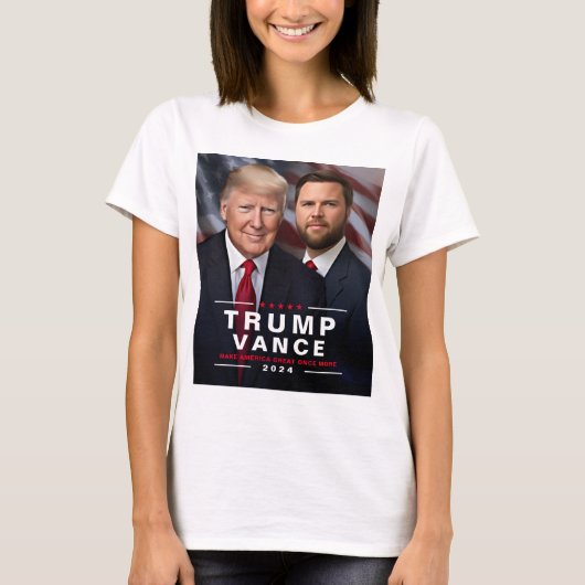 Trump Vance Foto 2024 Präsidentschaftskampagne T-Shirt (Vorderseite)