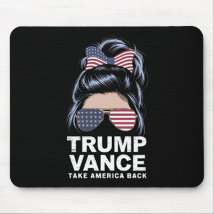 Trump Vance Holt Amerika Zurück Messy Bun Girl Mousepad