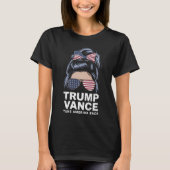Trump Vance holt Amerika zurück, Messy Bun Girl T-Shirt (Vorderseite)