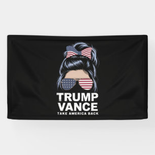 Trump Vance Holt Amerika Zurück Unordentliche Dutt Banner