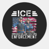 Trump Vance Ice Immigration and Customs Enforcemen Runder Aufkleber (Vorderseite)