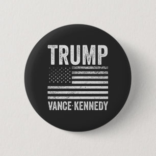 Trump Vance Kennedy Election 2024 American Flag Button
