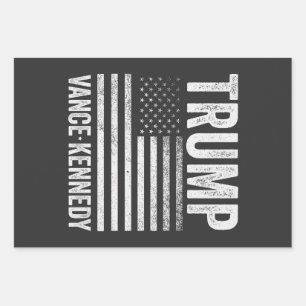 Trump Vance Kennedy Election 2024 American Flag Geschenkpapier Set