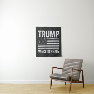 Trump Vance Kennedy Election 2024 American Flag Wandteppich