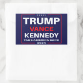 Trump Vance Kennedy nimmt Amerika wieder blau Rechteckiger Aufkleber (Tasche)