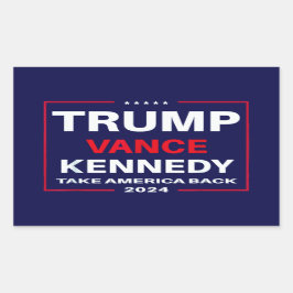 Trump Vance Kennedy nimmt Amerika wieder blau Rechteckiger Aufkleber