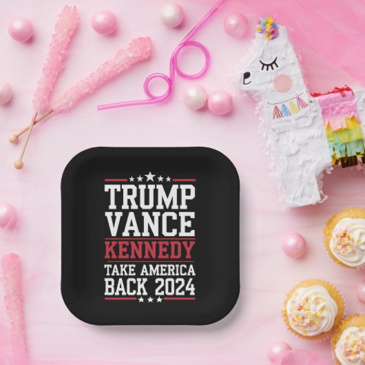 Trump Vance Kennedy nimmt Amerika wieder zurück Pappteller (Party)