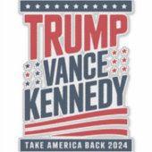 Trump Vance Kennedy nimmt Amerika zurück im Jahr 2 Aufkleber (Vorderseite)