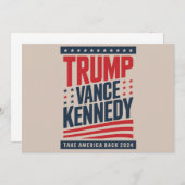 Trump Vance Kennedy nimmt Amerika zurück im Jahr 2 Einladung (Vorne/Hinten)