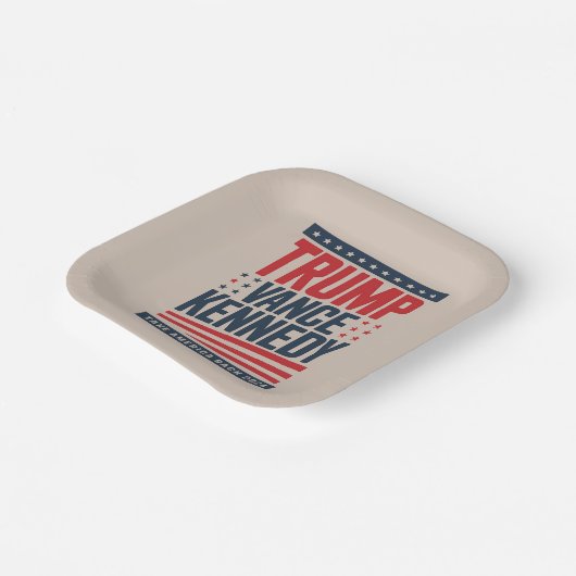 Trump Vance Kennedy nimmt Amerika zurück im Jahr 2 Pappteller (Gewinkelt)