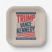 Trump Vance Kennedy nimmt Amerika zurück im Jahr 2 Pappteller (Vorderseite)