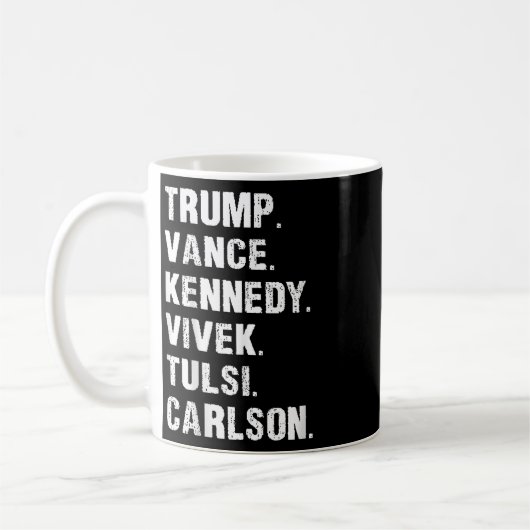 Trump Vance Kennedy Vivek Tulsi Carlson Kaffeetasse (Links)