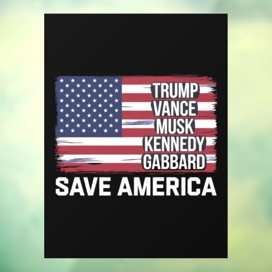 Trump Vance Musk Kennedy Gabbard 2024 Rettete Amer Fensteraufkleber (Blatt 3)