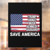 Trump Vance Musk Kennedy Gabbard 2024 Rettete Amer Fensteraufkleber (Blatt 2)