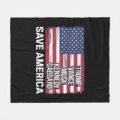 Trump Vance Musk Kennedy Gabbard 2024 Rettete Amer Fleecedecke (Vorderseite (Horizontal))