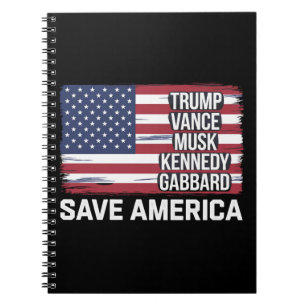 Trump Vance Musk Kennedy Gabbard 2024 Rettete Amer Notizblock