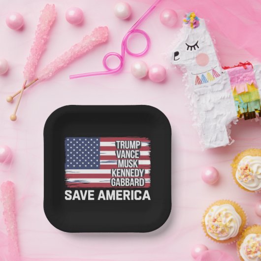 Trump Vance Musk Kennedy Gabbard 2024 Rettete Amer Pappteller (Party)