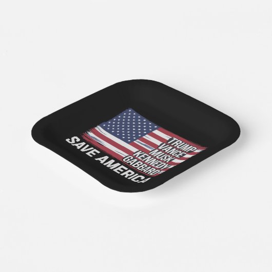 Trump Vance Musk Kennedy Gabbard 2024 Rettete Amer Pappteller (Gewinkelt)