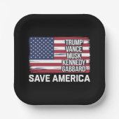 Trump Vance Musk Kennedy Gabbard 2024 Rettete Amer Pappteller (Vorderseite)