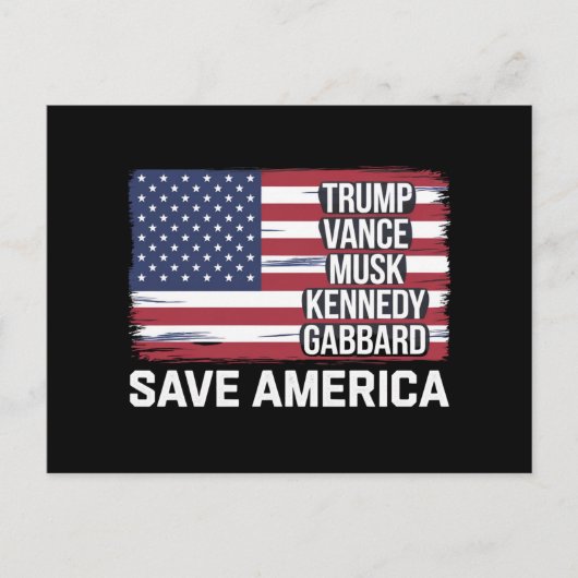 Trump Vance Musk Kennedy Gabbard 2024 Rettete Amer Postkarte (Vorderseite)