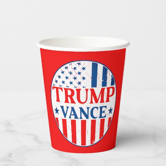 Trump Vance Pappbecher (Rückseite)