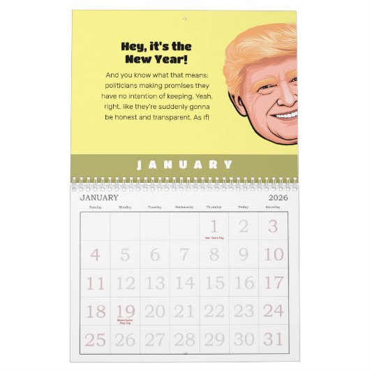 TRUMP VANCE Politischer Humor Kalender (Jan 2026)