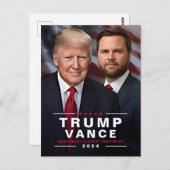 Trump Vance Präsidentschaftskampagne 2024 Postkarte (Vorne/Hinten)