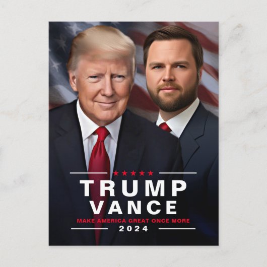 Trump Vance Präsidentschaftskampagne 2024 Postkarte (Vorderseite)