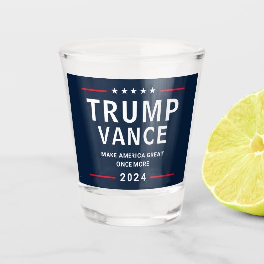 Trump Vance Präsidentschaftskampagne 2024 Schnapsglas (Vorderseite)