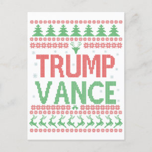 Trump Vance Republikaner Ugly Christmas Sweater Xm Ankündigungspostkarte