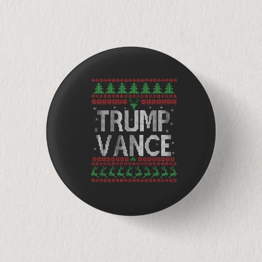 Trump Vance Republikaner Ugly Christmas Sweater Xm Button (Vorderseite)