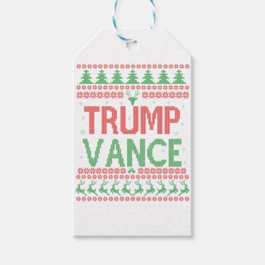 Trump Vance Republikaner Ugly Christmas Sweater Xm Geschenkanhänger (Vorderseite)
