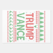 Trump Vance Republikaner Ugly Christmas Sweater Xm Geschenkpapier Set (Vorderseite)