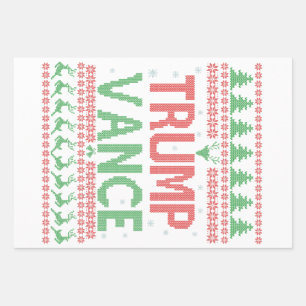 Trump Vance Republikaner Ugly Christmas Sweater Xm Geschenkpapier Set