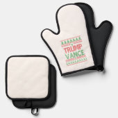 Trump Vance Republikaner Ugly Christmas Sweater Xm Ofenhandschuh & Topflappen-Set (Vorderseite/Rückseite)